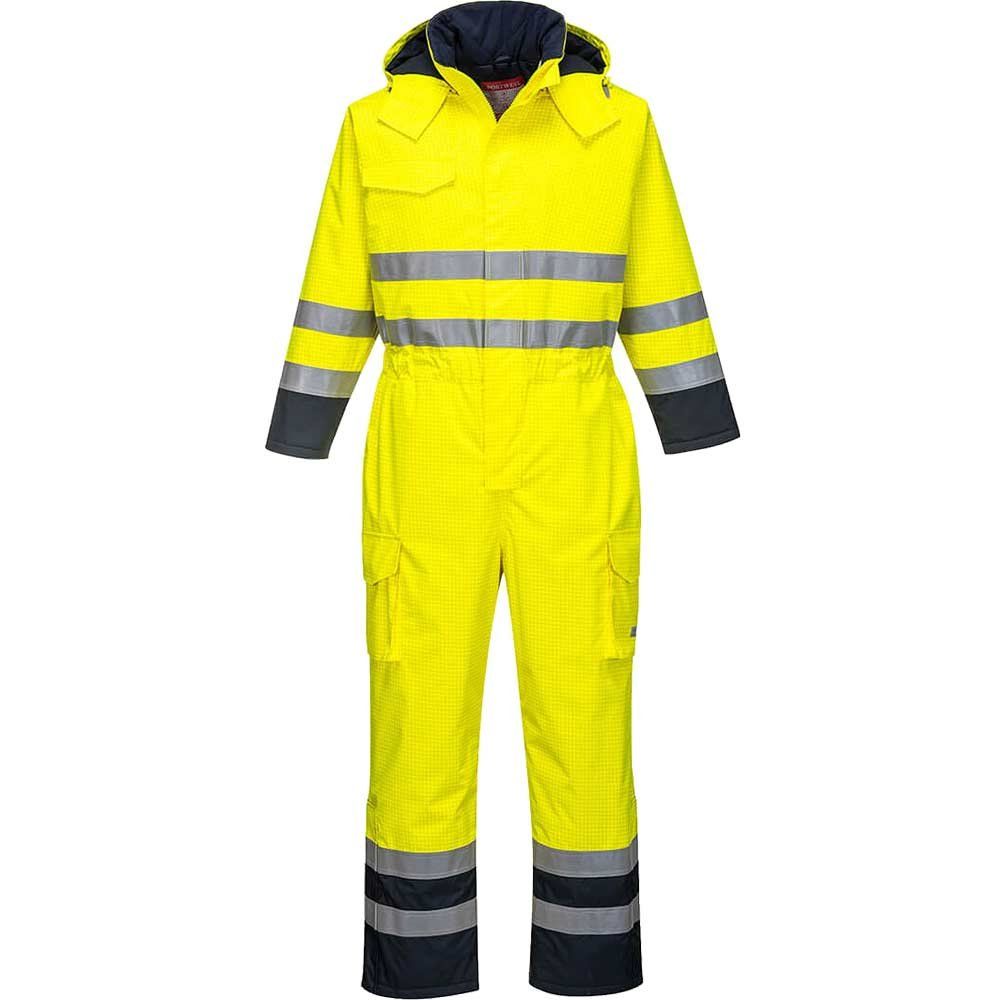 BizFlame Hi Vis Flame Resistant Rain Multi Coverall Yellow / Navy L - Image 1