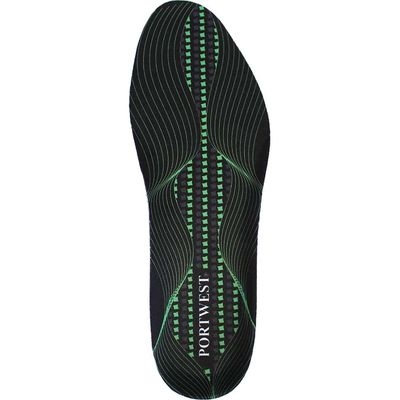 Portwest Arch Support Gel Cushion Insoles Black / Green S