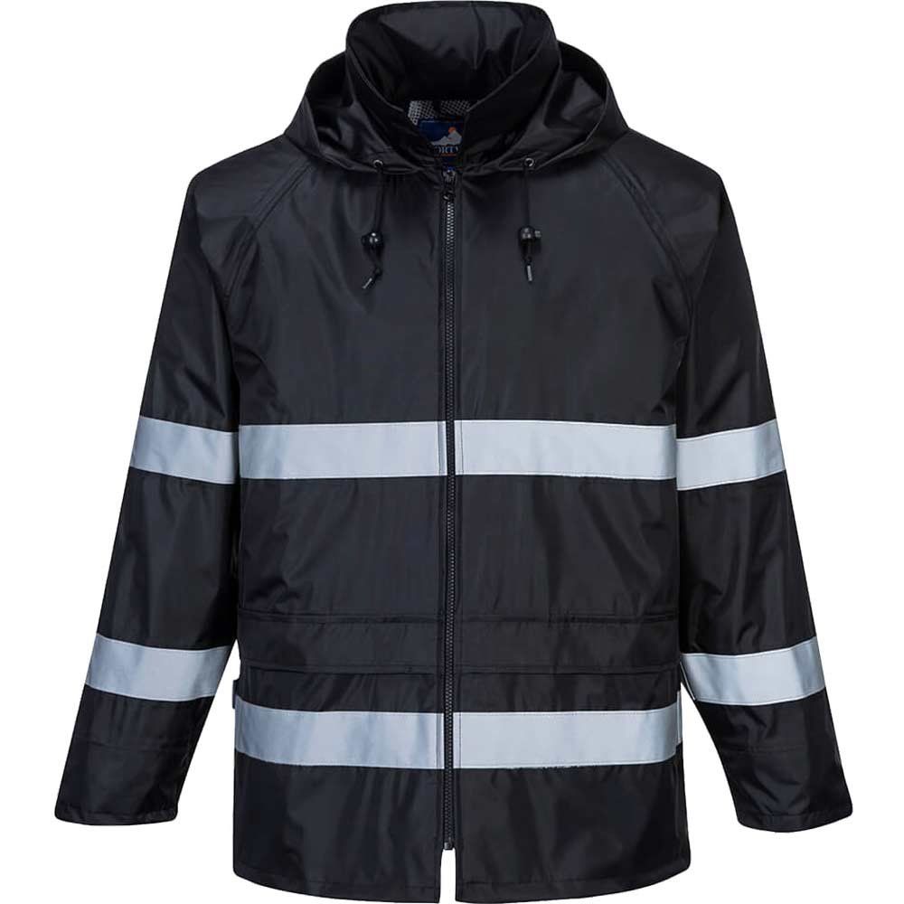 Portwest Classic Iona Mens Rain Jacket Black 3XL - Image 1