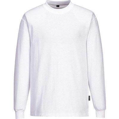 Portwest Anti Static ESD Long Sleeve T Shirt White S