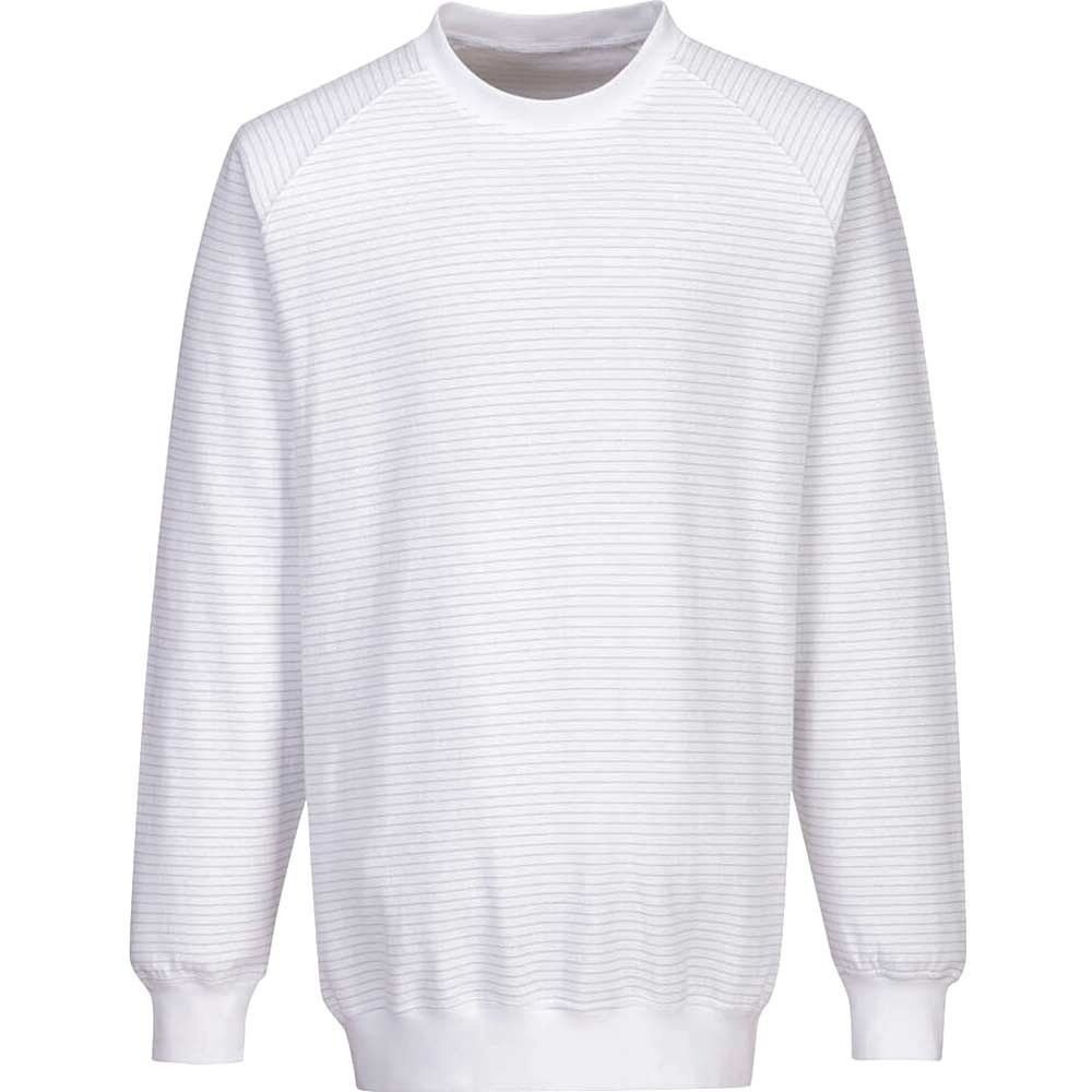 Portwest Anti Static ESD Sweatshirt White L - Image 1