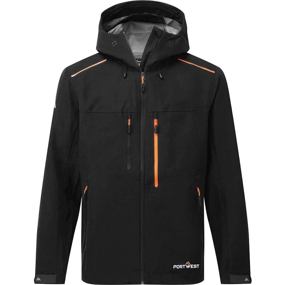 Portwest Breathable Waterproof Shell Rain Jacket Black L - Image 1