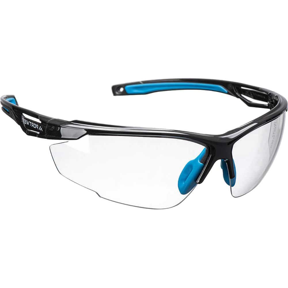 Portwest Anthracite KN Safety Glasses Black Clear - Image 1
