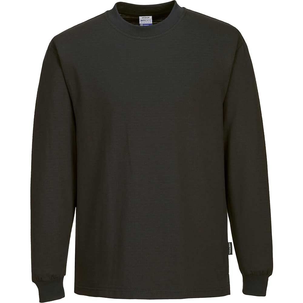 Portwest Anti Static ESD Long Sleeve T Shirt Black S - Image 1