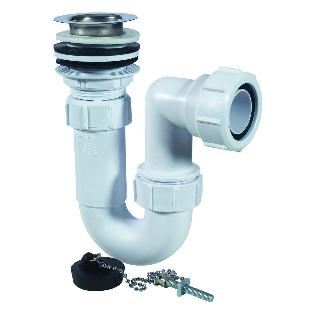 McAlpine ASA10W 1 1/4 Inch Adjustable Inlet Tubular Basin Trap - Image 1