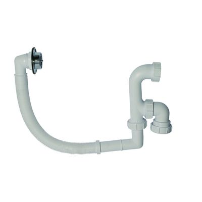 McAlpine FJ10 1 1/2 Inch Shallow Bath Trap with Flexible Overflow