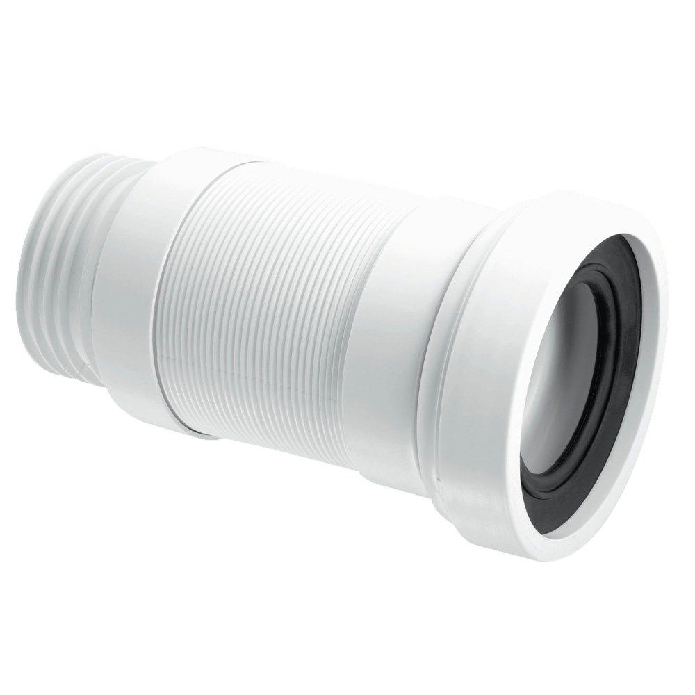 McAlpine 3½" / 90mm Straight Flexible WC Connector (Short) Compact Flexible Toilet Waste - Image 1