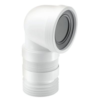 McAlpine 90 Degree Flexible WC Connector (Short) Bend Toilet Soil Connector