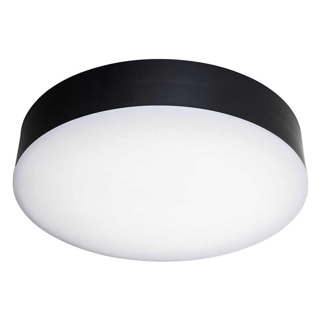 Firstlight LED Glaze Outdoor Ceiling Light Warm White 3000K Opal in Black - Image 1
