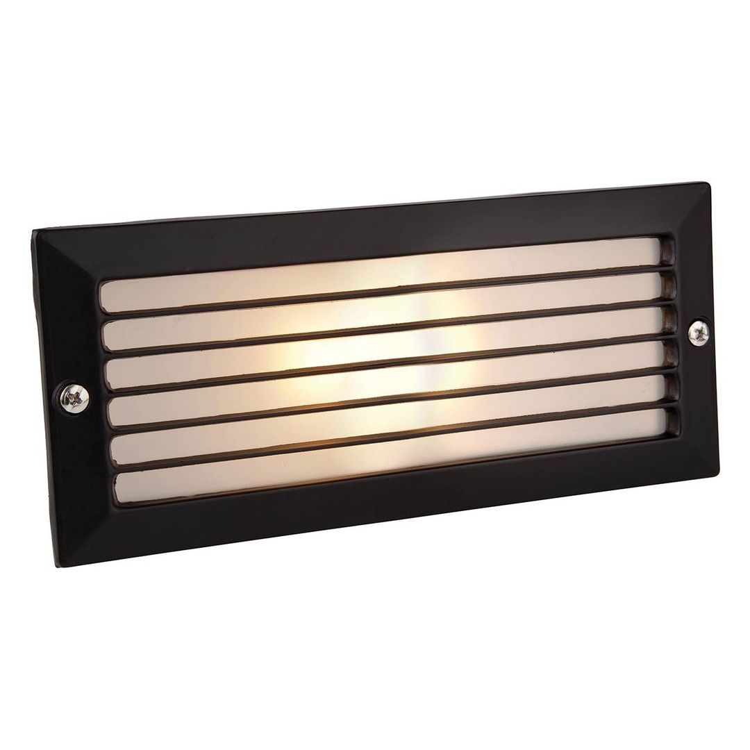 Firstlight Outdoor Wall Brick Light Louvre Opal in Black - Image 1