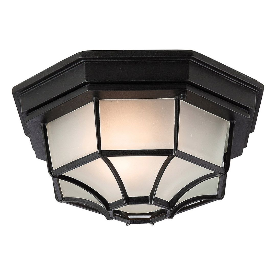 Firstlight Lantern 6-Panel Outdoor Ceiling Light Opal in Black - Image 1