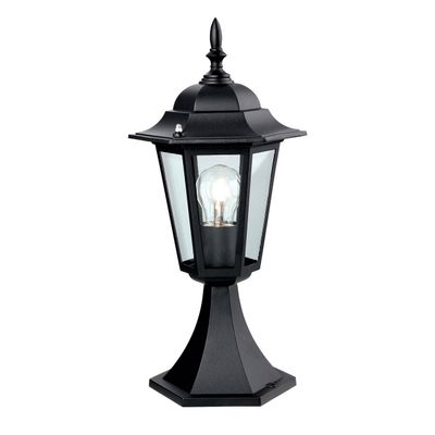 Firstlight Pillar 6-Panel Outdoor Post Light Clear in Black