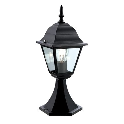 Firstlight Pillar 4-Panel Outdoor Post Light Clear in Black