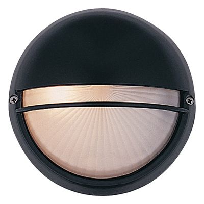 Firstlight Classic 255mm Outdoor Wall Bulkhead Eyelid Opal in Black