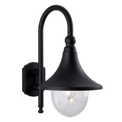 Firstlight Station Downlight Outdoor Wall Lantern Clear in Black