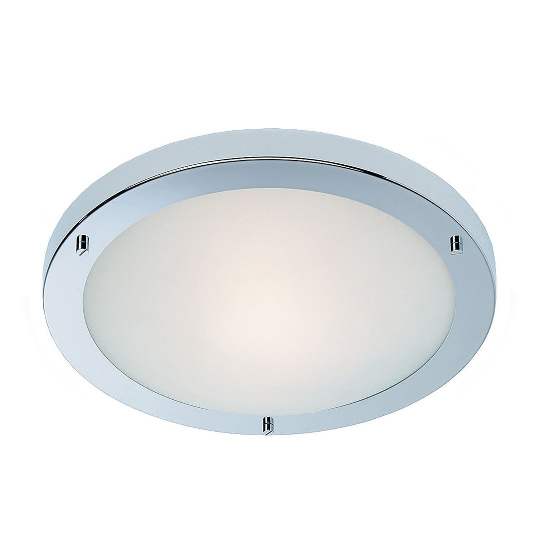 Firstlight Rondo 31cm Flush Ceiling Light Opal in Chrome - Image 1