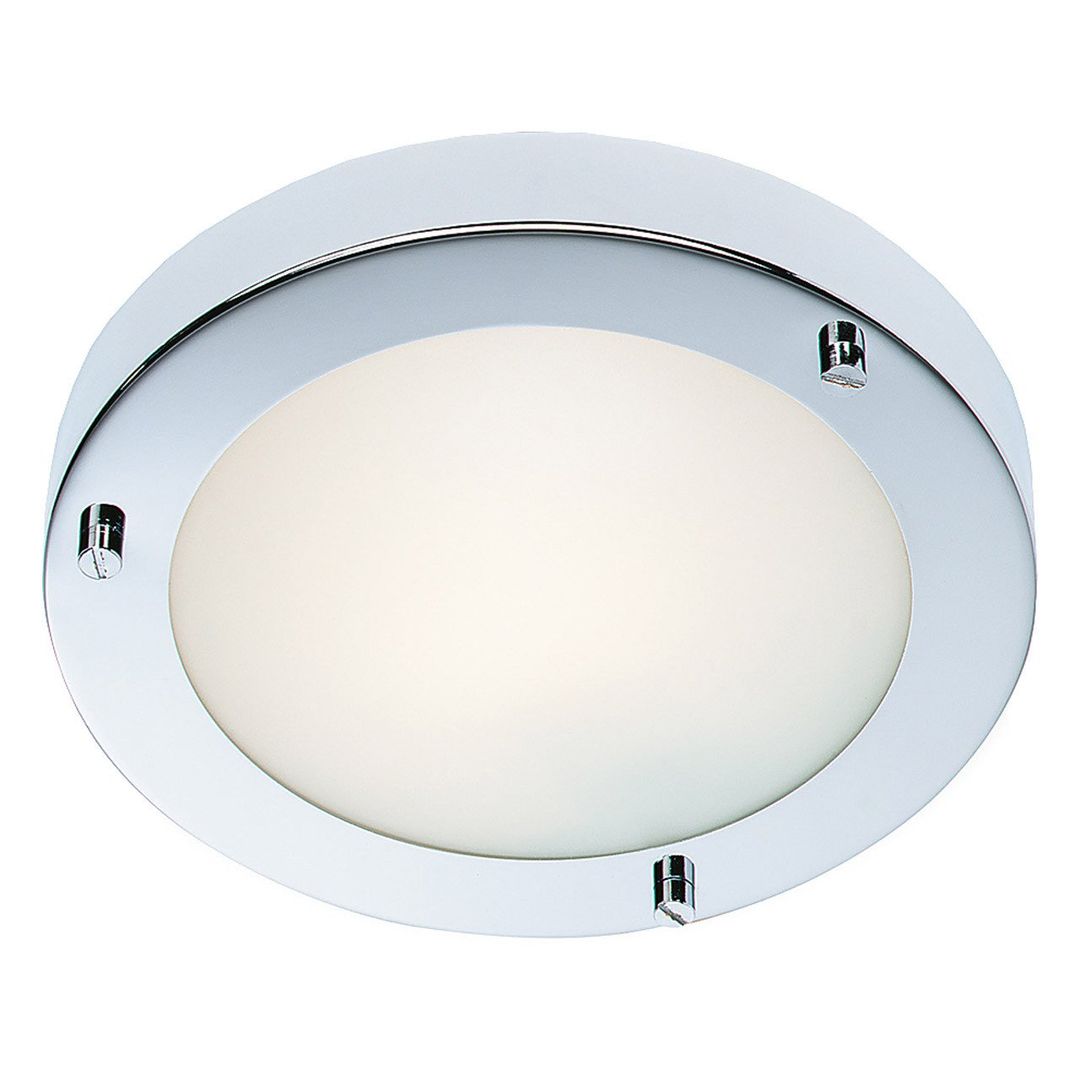 Firstlight Rondo 18cm Flush Ceiling Light Opal in Chrome - Image 1