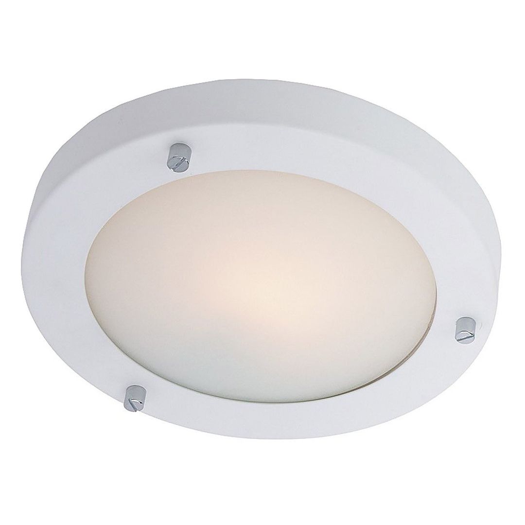 Firstlight Rondo 18cm Flush Ceiling Light Opal in Matte White - Image 1