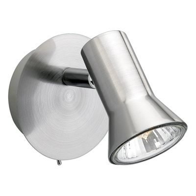 Firstlight Magnum Wall Wall Spotlight with On/Off Switch in Brushed Steel