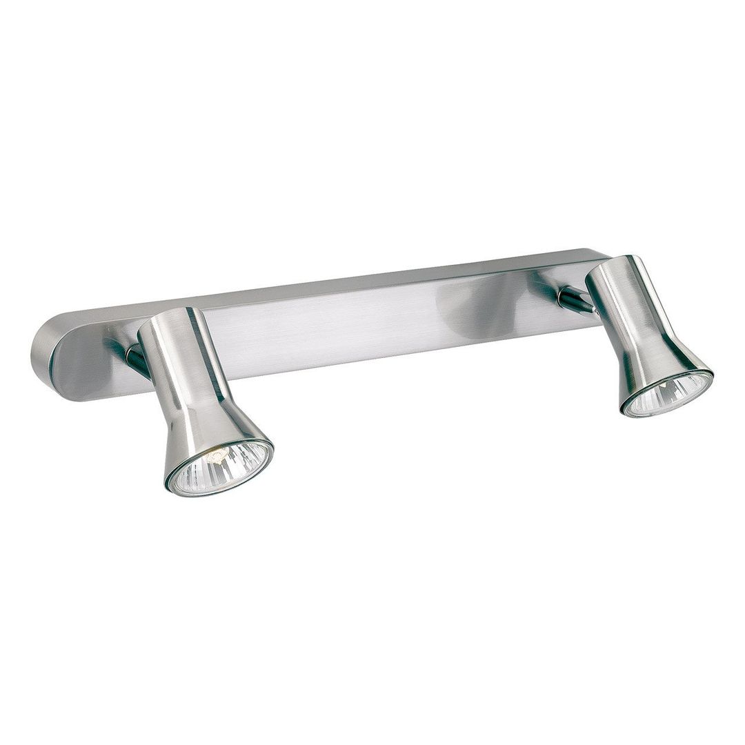 Firstlight Magnum 2-Light Wall Wall Spotlight in Brushed Steel - Image 1