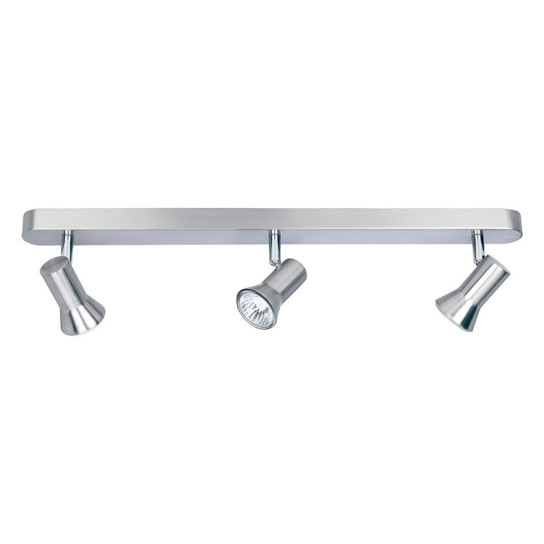 Firstlight Magnum 3-Light Flush Light Bar Spotlight in Brushed Steel - Image 1