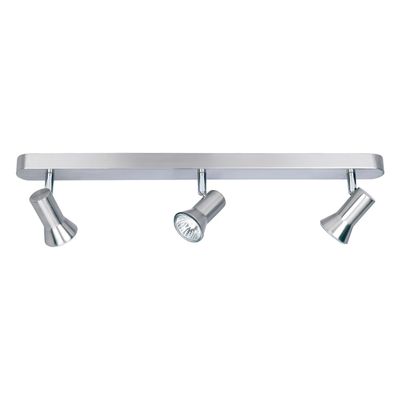 Firstlight Magnum 3-Light Flush Light Bar Spotlight in Brushed Steel