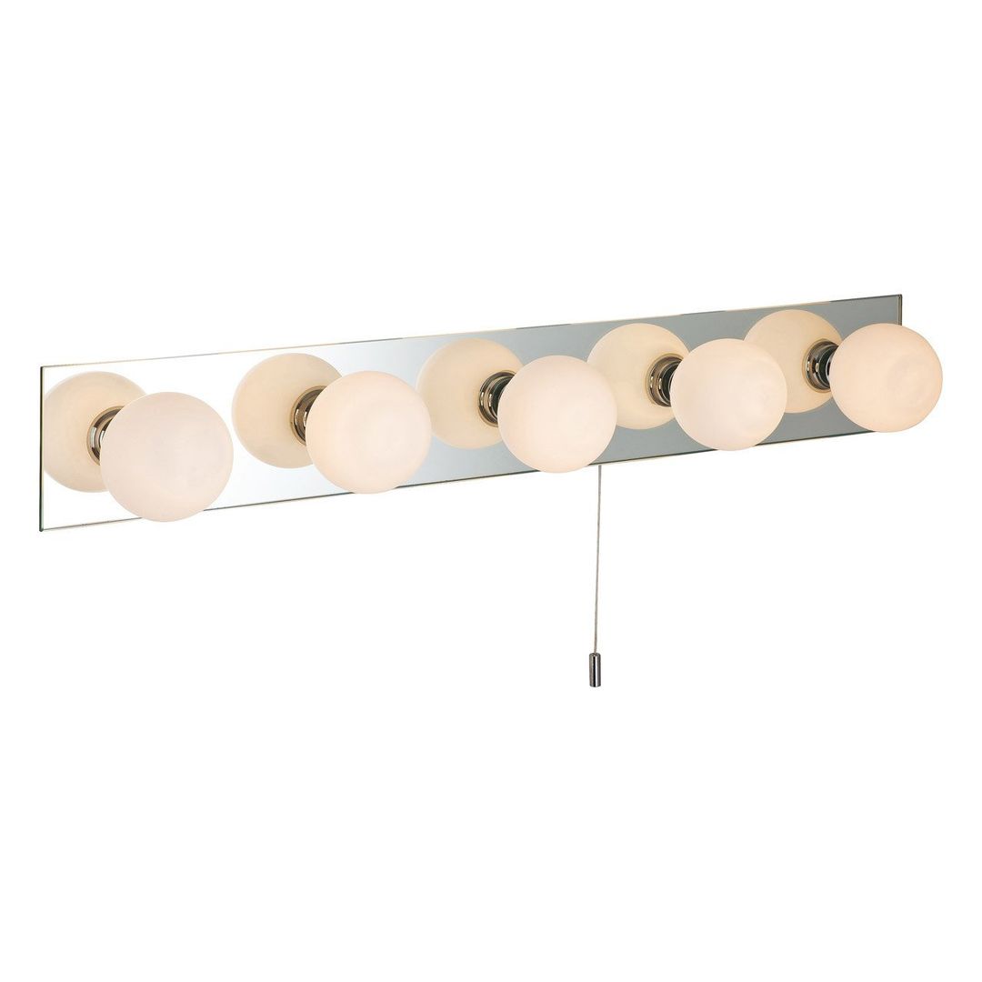 Firstlight Showtime 5-Light Light Bar with On/Off Pull Cord Opal in Mirrored - Image 1