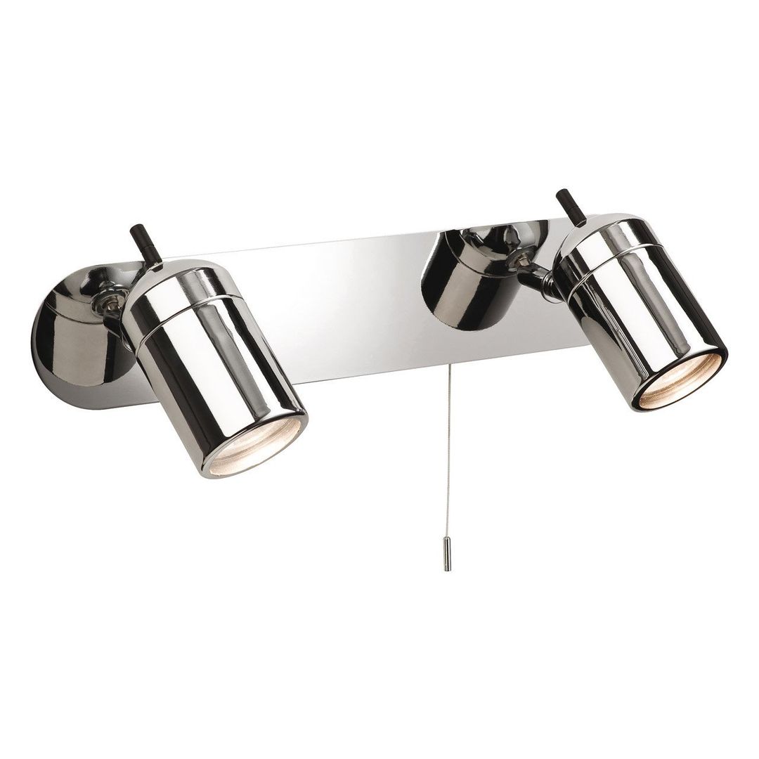 Firstlight Atlantic 2-Light Wall Wall Spotlight with On/Off Pull Cord in Chrome - Image 1