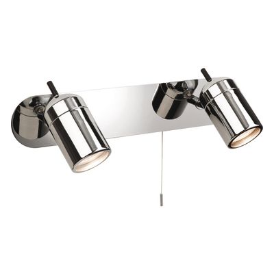 Firstlight Atlantic 2-Light Wall Wall Spotlight with On/Off Pull Cord in Chrome