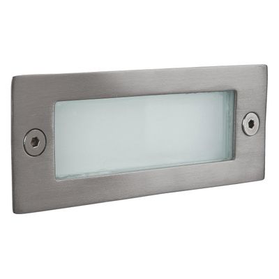 Firstlight LED Rectangle Outdoor Wall Brick Light Daylight 5000K Opal in Stainless Steel
