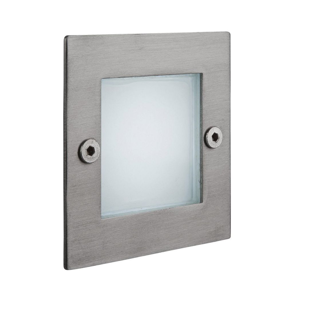Firstlight LED Square Outdoor Wall Brick Light Daylight 5000K Opal in Stainless Steel - Image 1