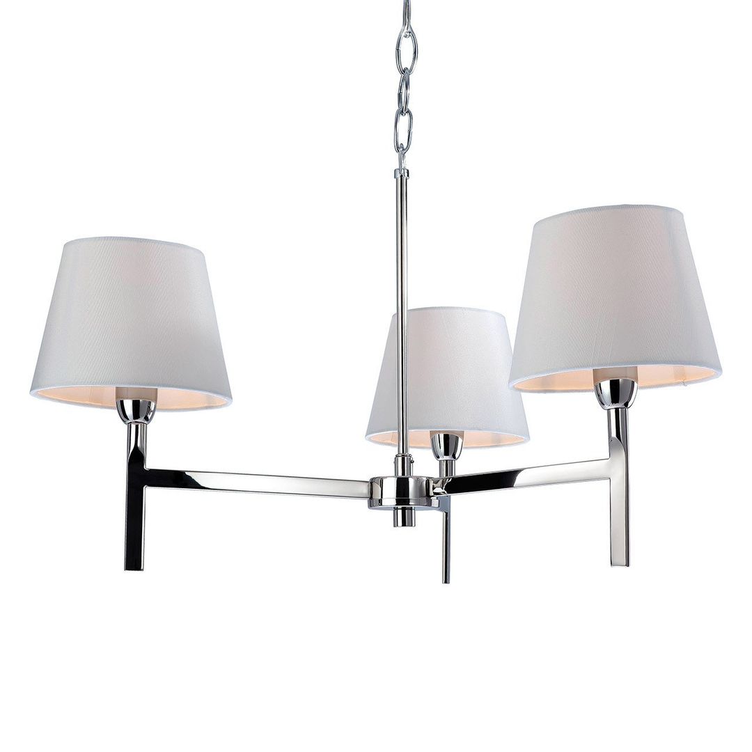 Firstlight Transition 3-Light Pendant Light in Cream and Polished Steel - Image 1