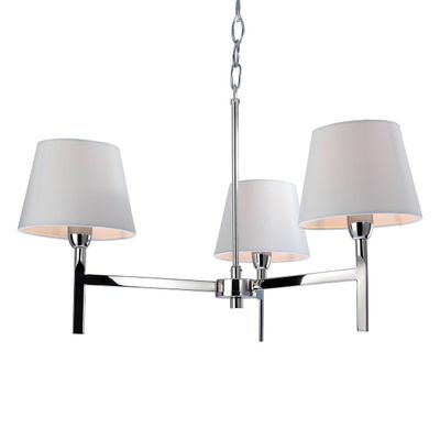 Firstlight Transition 3-Light Pendant Light in Cream and Polished Steel