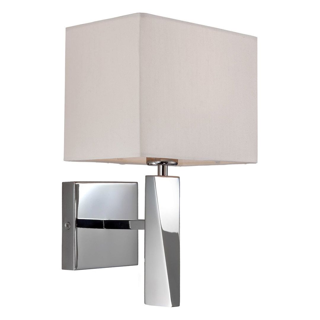 Firstlight Mansion Contemporary Style Wall Light Cream and Polished Steel - Image 1