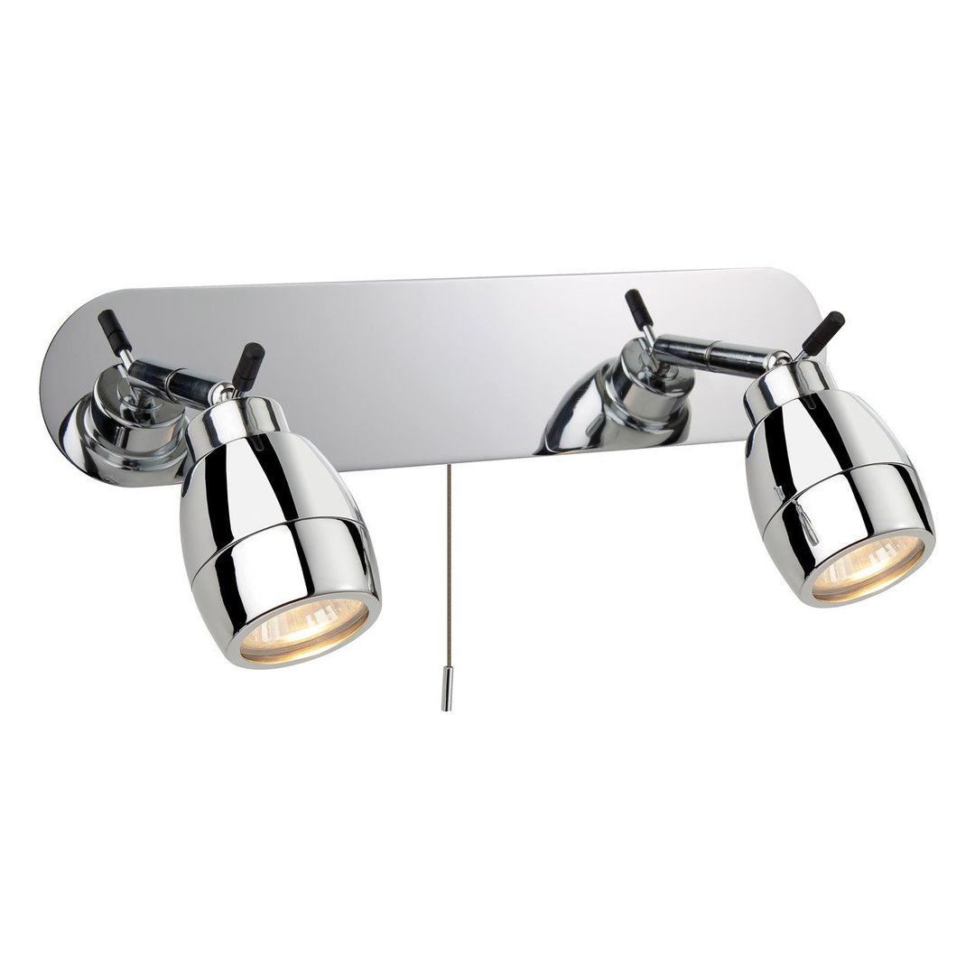 Firstlight Marine 2-Light Wall Wall Spotlight with On/Off Pull Cord in Chrome - Image 1