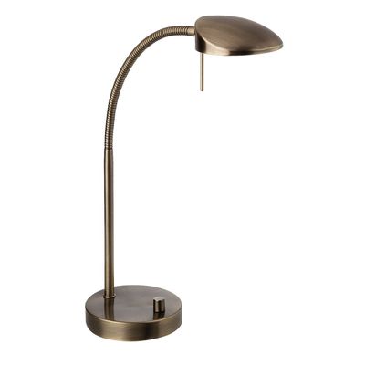 Firstlight LED Milan Desk Lamp Dimmable with Dimmer Control Warm White 2700K in Antique Brass