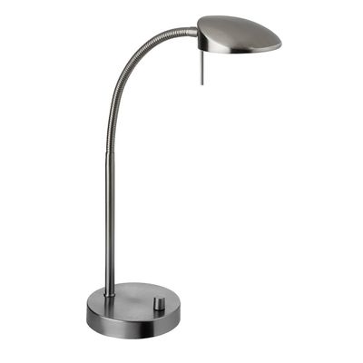 Firstlight LED Milan Desk Lamp Dimmable with Dimmer Control Warm White 2700K in Brushed Steel