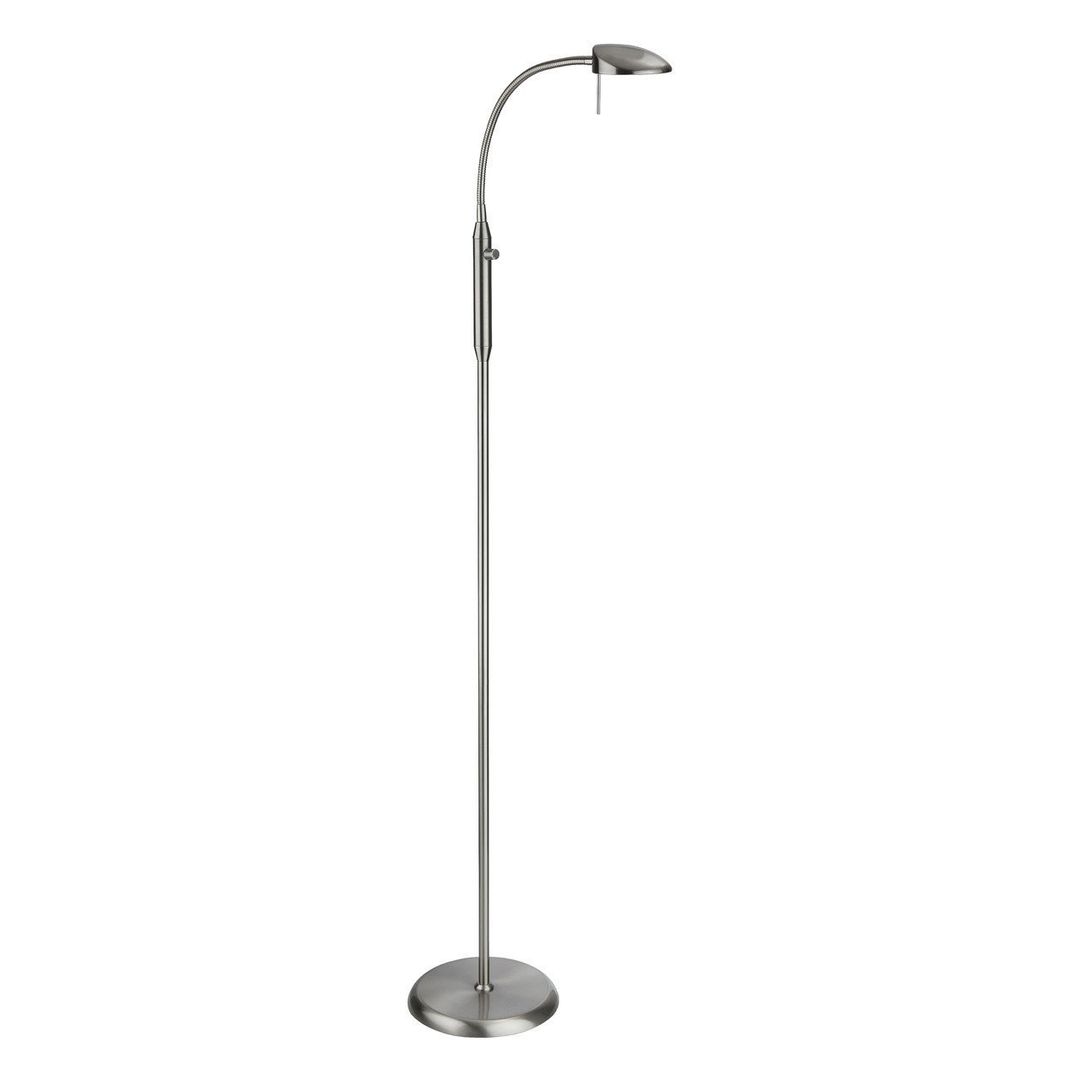 Firstlight LED Milan Floor Lamp Dimmable with Dimmer Control Warm White 2700K in Brushed Steel - Image 1
