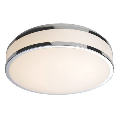 Firstlight LED Atlantis 35cm Flush Ceiling Light Warm White 3000K Opal in Chrome and White