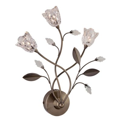 Firstlight Cindy 3-Light Wall Wall Light Clear in Antique Brass