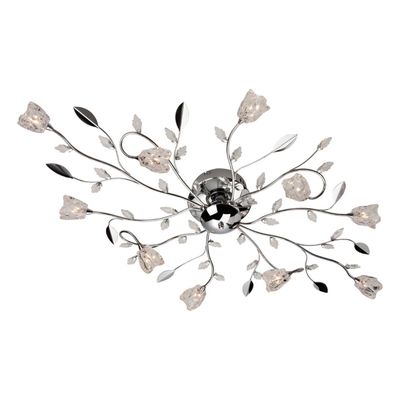 Firstlight Cindy 10-Light Flush Ceiling Light Clear in Chrome