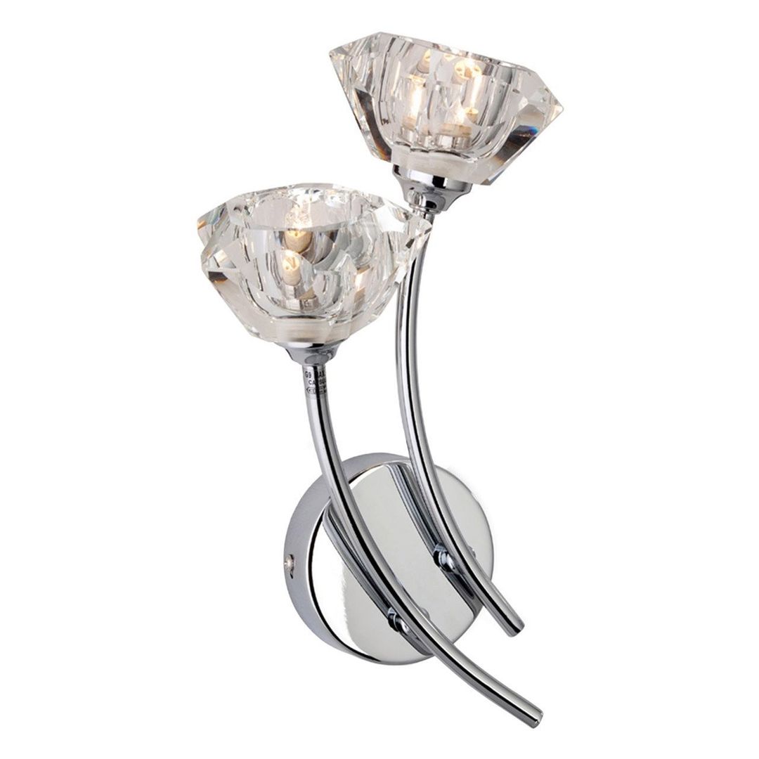 Firstlight Clara 2-Light Wall Wall Light Clear in Chrome - Image 1