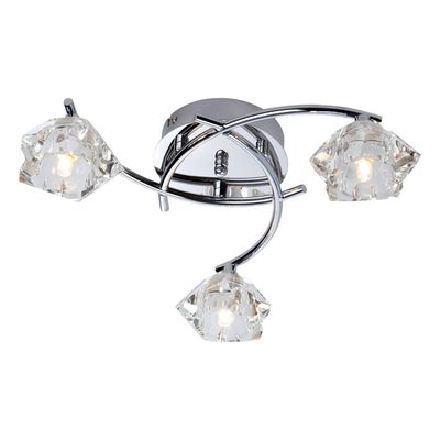 Firstlight Clara Contemporary Style 3-Light Flush Ceiling Light in Chrome and Clear Glass