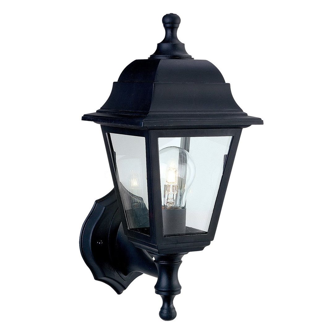 Firstlight Oslo Uplight/Downlight Outdoor Wall Lantern Clear in Black - Image 1