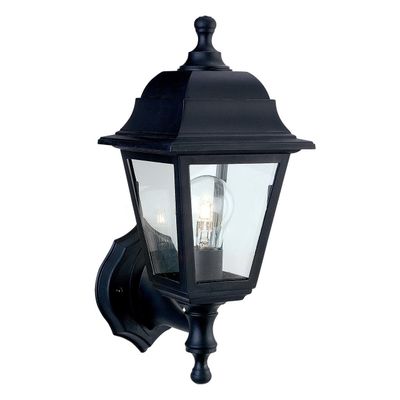 Firstlight Oslo Uplight/Downlight Outdoor Wall Lantern Clear in Black