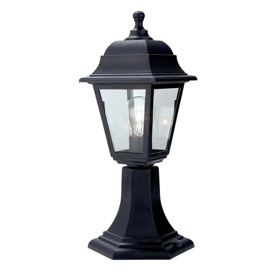 Firstlight Oslo Pillar Outdoor Post Light Clear in Black - Image 1