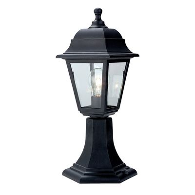 Firstlight Oslo Pillar Outdoor Post Light Clear in Black