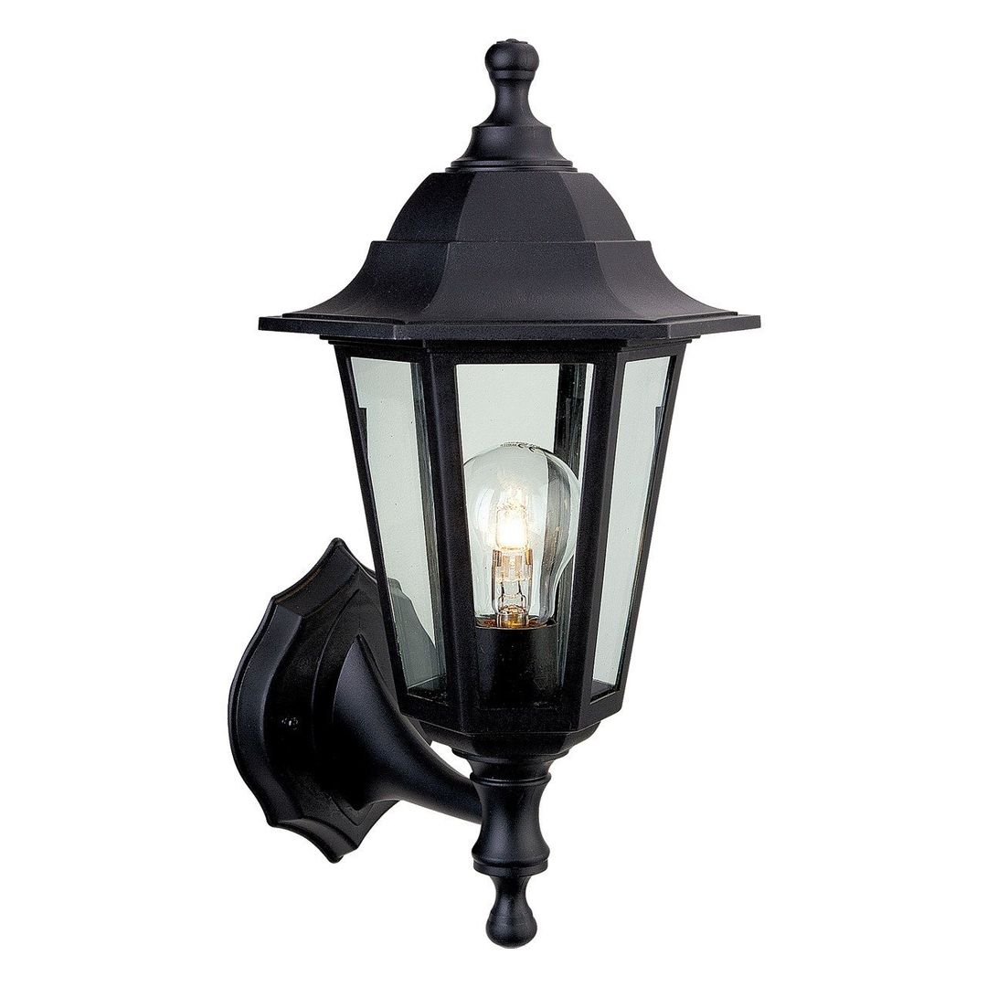 Firstlight Malmo Uplight/Downlight Outdoor Wall Lantern Clear in Black - Image 1
