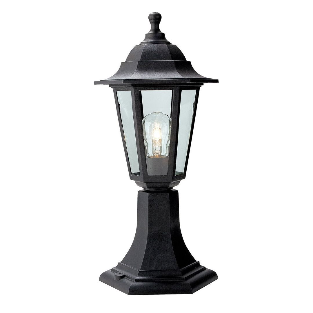 Firstlight Malmo Pillar Outdoor Post Light Clear in Black - Image 1