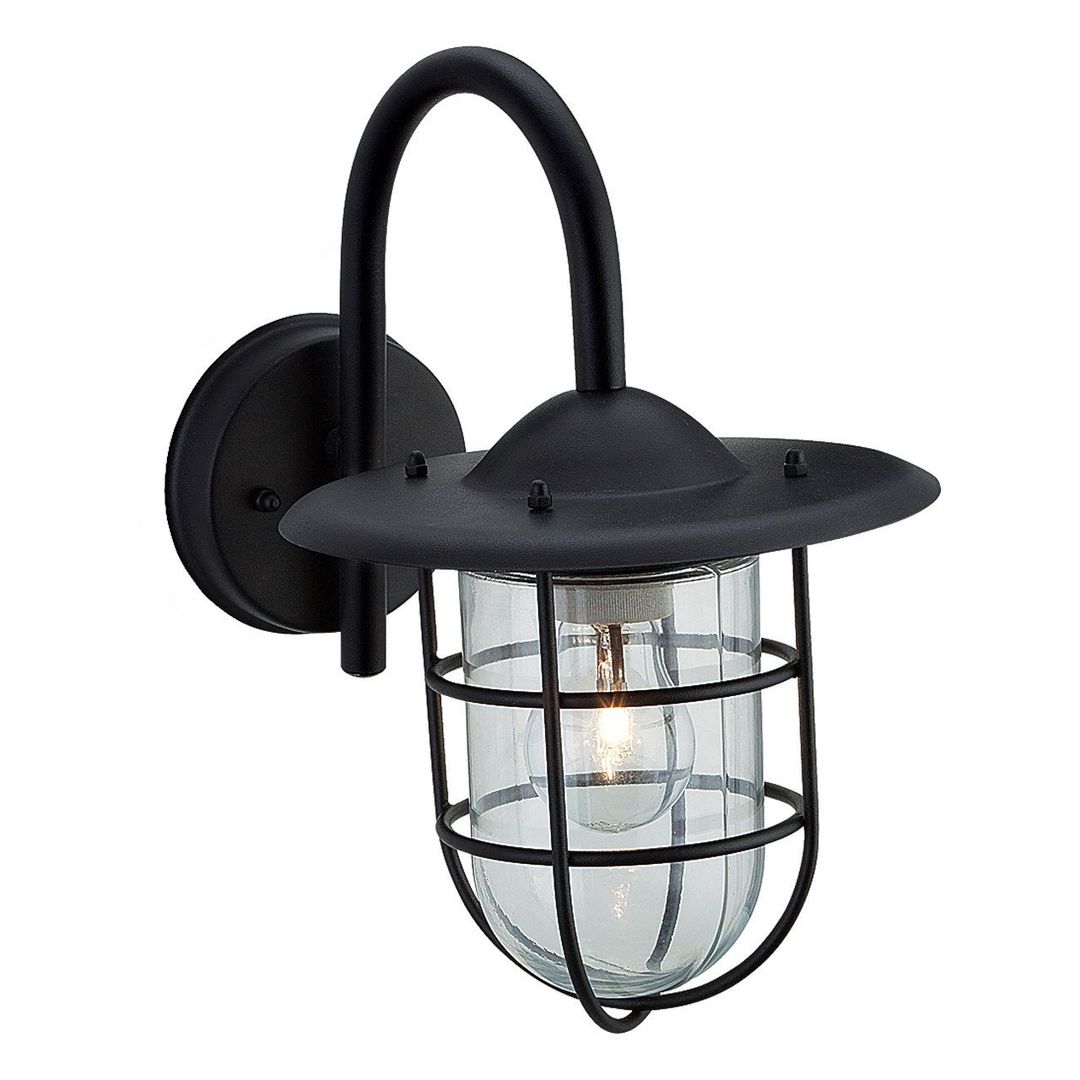 Firstlight Cage Outdoor Wall Lantern Clear in Black - Image 1